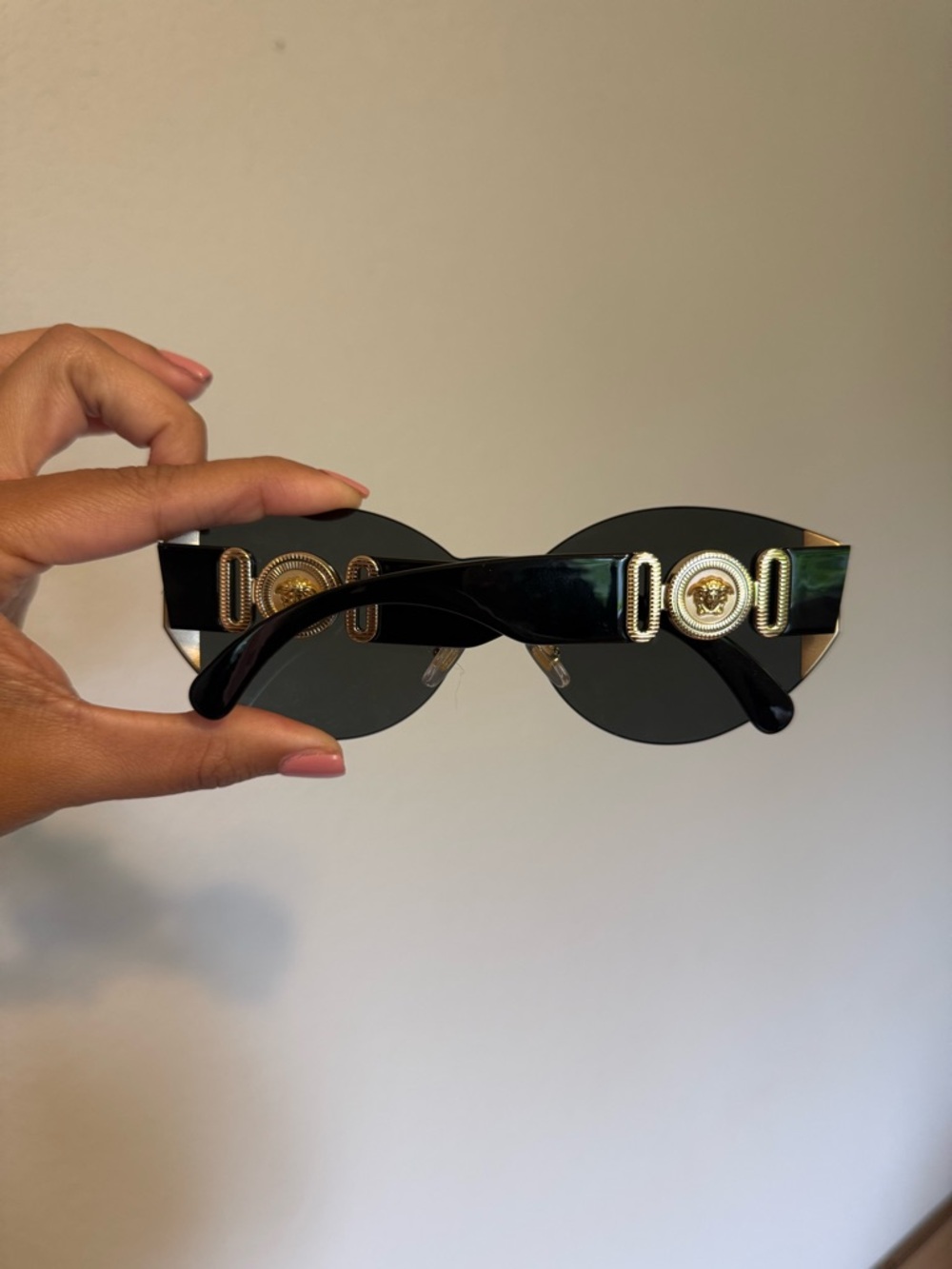 Versace | Cateye Black Sunglasses with Gold Medusa Accents